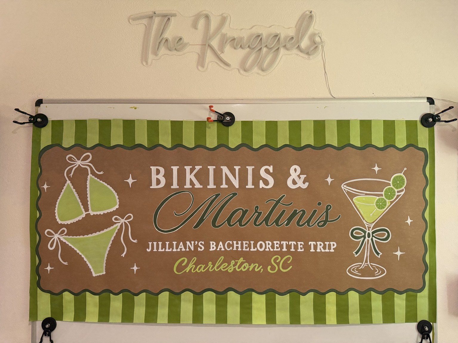 Hand-painted Bikinis and Martinis banner