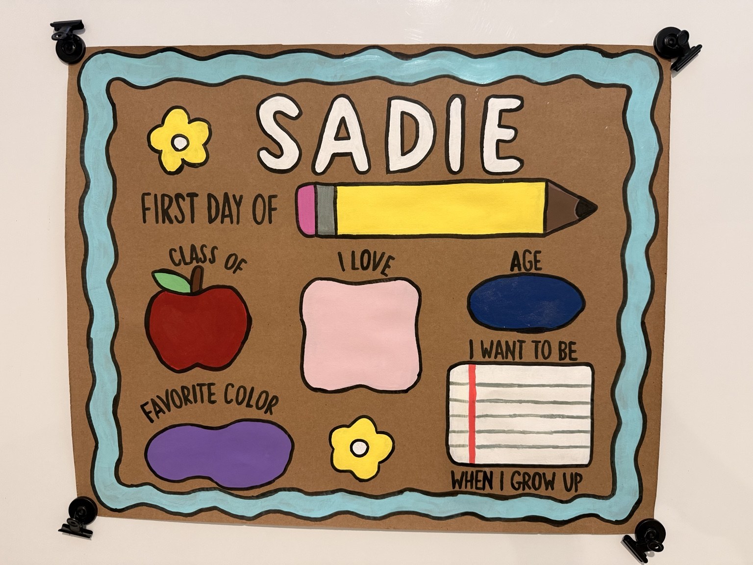 Sadie first day sign