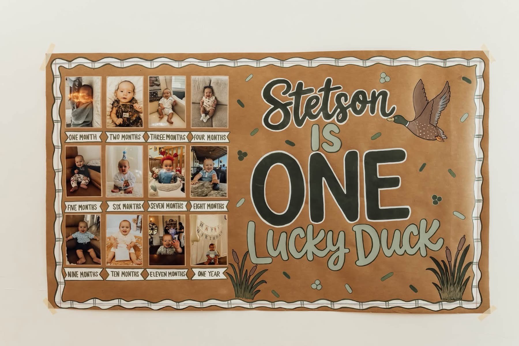 Stetson is One Lucky Duck first birthday banner