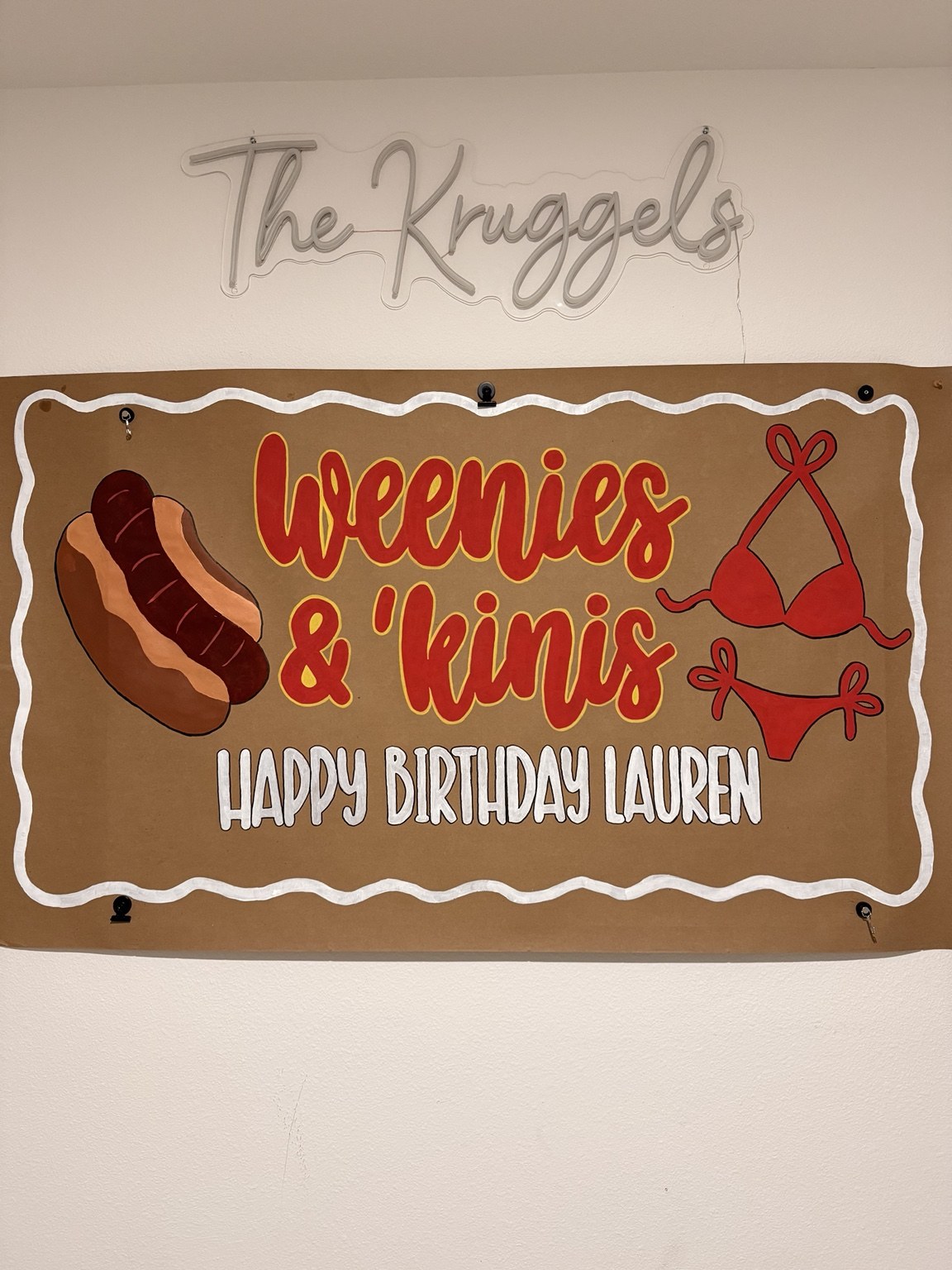Weenies and Kinis birthday banner